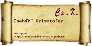 Csehó Krisztofer névjegykártya