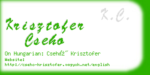 krisztofer cseho business card